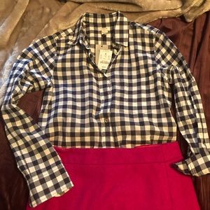 J Crew gingham blouse